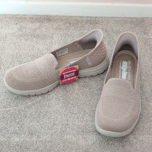 Skechers Women's Taupe Slip-On Sneakers